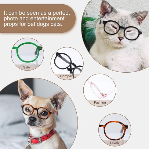 4pcs PET Cosplay Glasses, Round Plastic Sunglasses for Small Pets in Kuwait