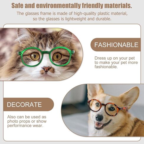 4pcs PET Cosplay Glasses, Round Plastic Sunglasses for Small Pets in Kuwait