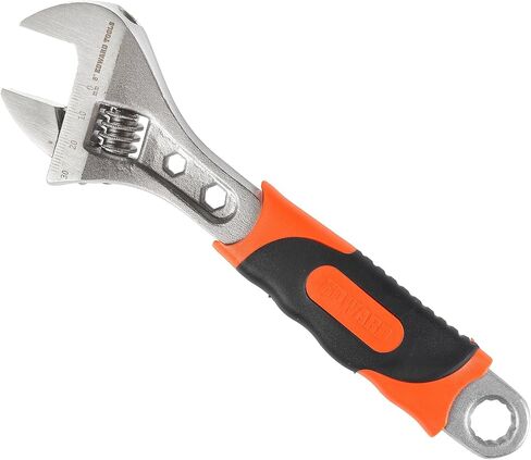 مفتاح ربط قابل للتعديل من Edward Tools Pro مقاس 8 بوصات - تصميم قابل للتعديل من الفولاذ الكربوني - قبضة Crescent Pro لزيادة الرافعة المالية - قفل العرض القابل للتعديل - مقبض مفتاح ربط in Kuwait