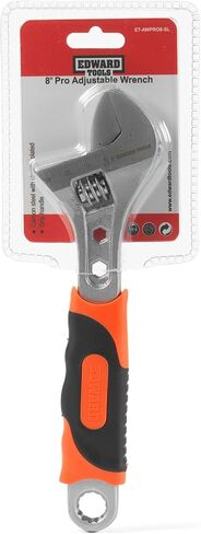 مفتاح ربط قابل للتعديل من Edward Tools Pro مقاس 8 بوصات - تصميم قابل للتعديل من الفولاذ الكربوني - قبضة Crescent Pro لزيادة الرافعة المالية - قفل العرض القابل للتعديل - مقبض مفتاح ربط in Kuwait