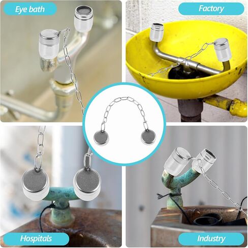 MM Stainless Steel Eyewash Nozzle Dust Cap Protective Cover Quick Removal in Kuwait