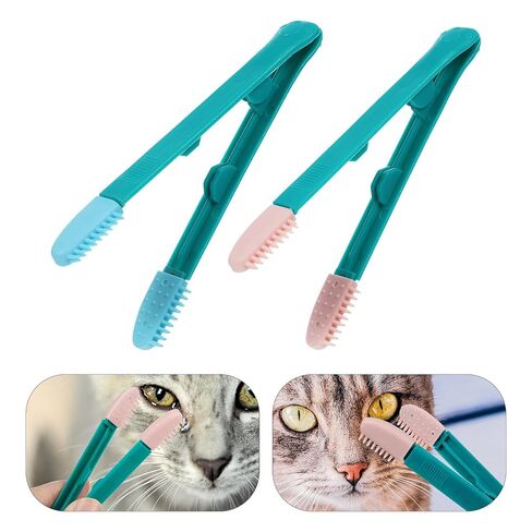 10pcs PET Eye Discharge Cleaning Brush with Tear Stain Tweezer Clip in Kuwait