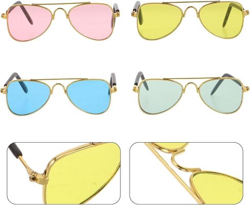 4pcs Frame Sunglasses for Kittens Small Animals Photo Accessories in Kuwait