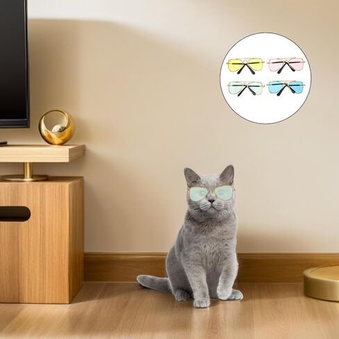 4pcs Frame Sunglasses for Kittens Small Animals Photo Accessories in Kuwait