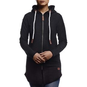 Leif Nelson women's Jacket Hooded Hoodie Full-Zip Sweatshirt Sweater Pullover Longsleeve Long Sleeve Casual LN1901