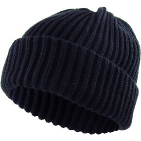 Funky Junque Mens Beanie Solid Ribbed Cable Knit Soft Stretch Hat Warm Skull Cap