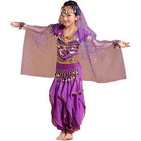 Girl Kids Halloween Party Costume Belly Dance Active Wear All Ornaments