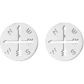 Minimalist Compass Disc Stud Earrings Stainless Steel Nautical Sailor Wanderers Cartilage Tragus Tiny Small Studs Earring Fashion Jewelry Gifts for Women Teen Girls Men