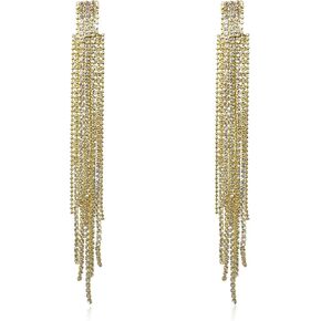 Fashion Rhinestone Earrings Crystal Chandelier Long Tassel Dangle Earring Statement Party Jewelry for Women Girls