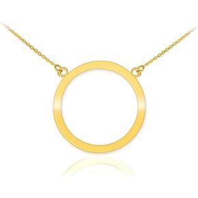 14k Yellow Gold Circle of Life Pendant Karma Necklace