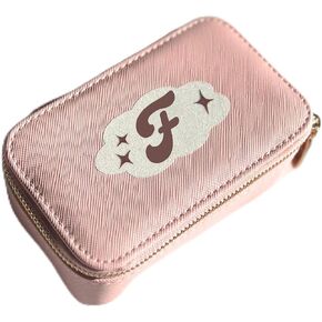 Personalized Initial Travel Jewelry Case - Monogram Custom Gifts For Women, Bridesmaid Proposal Gifts, Travel Jewelry Organizer, Customized Travel Jewelry Box, Birthday Gifts