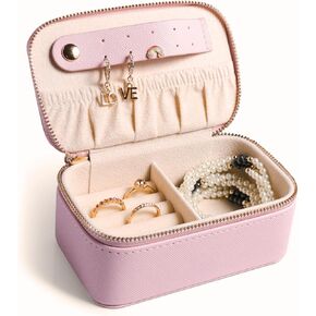 Personalized Initial Travel Jewelry Case - Monogram Custom Gifts For Women, Bridesmaid Proposal Gifts, Travel Jewelry Organizer, Customized Travel Jewelry Box, Birthday Gifts in Kuwait