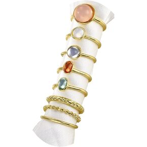 8-20PCS Boho Crystal Knuckle Stacking Rings Set Gold Vintage Stackable Joint Midi Finger Rings Set for Women Girls