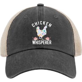 Chicken Whisperer Funny Chicken Tee for Farmers hat Vintage hat AllBlack Mens hat Gifts for Daughter Golf Hats