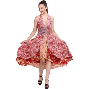 ويفيز فستان نسائي صيفي جديد من الحرير بحمالة للرقبة مكون من 3 قطع متنوعة in Kuwait