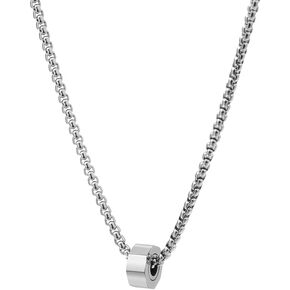 Van Heusen Men's Stainless Steel Octagon Ring Necklace with 24" Box Chain