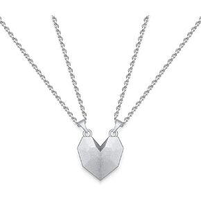 SEVENSTONE Two Souls One Heart Pendant Necklaces Stone Couple Black White Minimalist Magnet Distance Friendship Simple Jewelry Set for Men Women