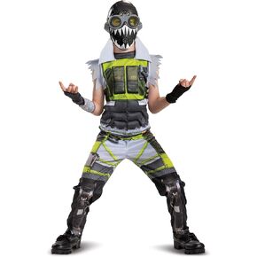 Apex Legends Octane Costume, Video Game Inspired Muscle Padded Jumpsuit and Mask