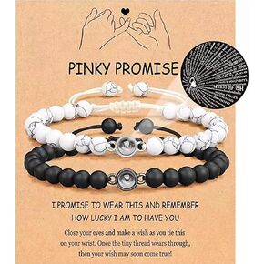 أساور I Love You للأزواج بـ 100 لغة، أساور متطابقة هدايا لصديقك، حبي، زوجي، وعد الخنصر، رجلي، الذكرى السنوية in Kuwait