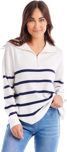 Mud Pie Women's Carlisle Stripe Pullover in Saudi Arabia