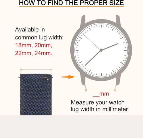 Nylon Striped Watchband Premium Nylon Strap for Men, Soft Comfortable Replacement Canvas Watch Band in Kuwait