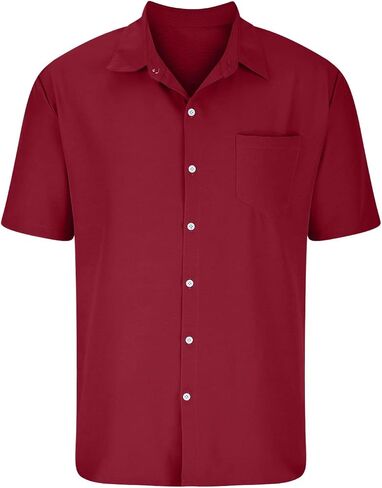 Nuofengkudu Men's Casual Button-Down Shirts Short Sleeve Wrinkle Free Shirts Summer Beach Shirts with Pocket in Saudi Arabia