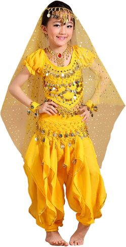 Girl Kids Halloween Party Costume Belly Dance Active Wear All Ornaments in Kuwait