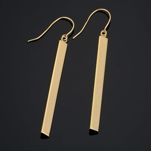 KoolJewelry أقراط من الذهب الأصفر والأبيض أو الوردي عيار 14 قيراط مقطوعة بالألماس أو عالية اللمعان (طولها 2 بوصة) in Saudi Arabia
