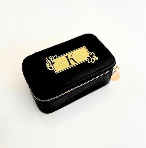 Personalized Initial Travel Jewelry Case - Monogram Custom Gifts For Women, Bridesmaid Proposal Gifts, Travel Jewelry Organizer, Customized Travel Jewelry Box, Birthday Gifts in Saudi Arabia