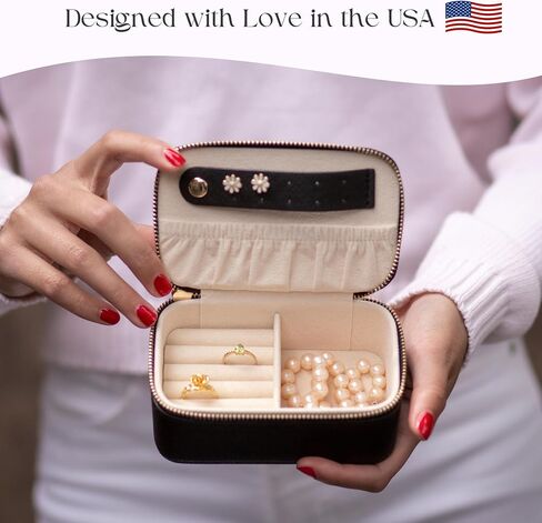 Personalized Initial Travel Jewelry Case - Monogram Custom Gifts For Women, Bridesmaid Proposal Gifts, Travel Jewelry Organizer, Customized Travel Jewelry Box, Birthday Gifts in Saudi Arabia