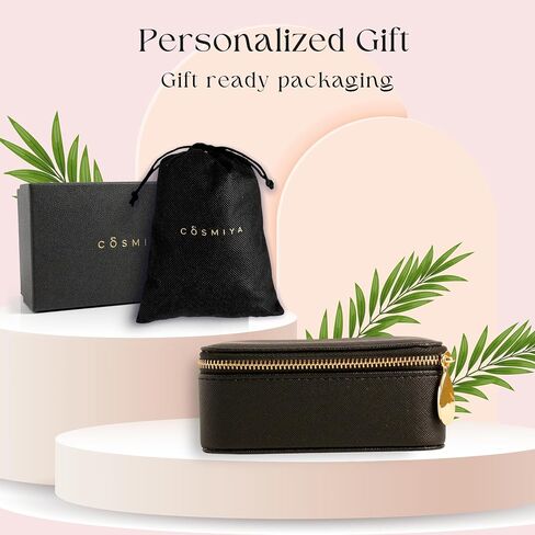 Personalized Initial Travel Jewelry Case - Monogram Custom Gifts For Women, Bridesmaid Proposal Gifts, Travel Jewelry Organizer, Customized Travel Jewelry Box, Birthday Gifts in Saudi Arabia