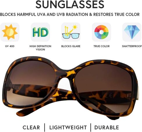 نظارات شمسية نسائية من VITENZI نظارات شمسية كلاسيكية عصرية ورائعة ولطيفة وكبيرة الحجم على شكل فراشة فيرارا in Kuwait