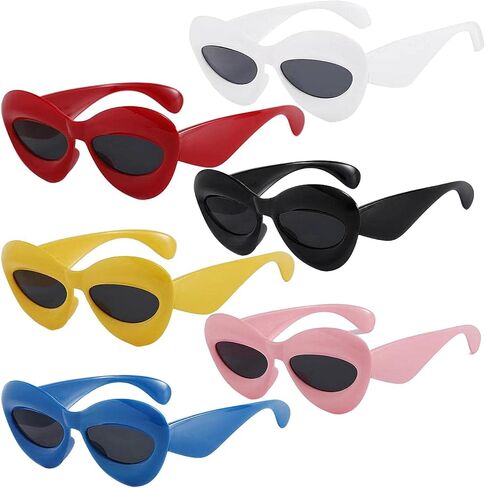 NLEYANB 6 Packs Wholesale Oversized Y2K Cute Party Sunglasses for Women Men UV400 in Kuwait