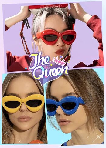 NLEYANB 6 Packs Wholesale Oversized Y2K Cute Party Sunglasses for Women Men UV400 in Kuwait