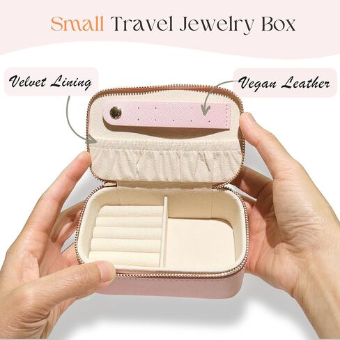 Personalized Initial Travel Jewelry Case - Monogram Custom Gifts For Women, Bridesmaid Proposal Gifts, Travel Jewelry Organizer, Customized Travel Jewelry Box, Birthday Gifts in Saudi Arabia