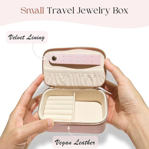 حقيبة مجوهرات سفر أولية مخصصة - هدايا مخصصة للنساء، هدايا اقتراح وصيفة العروس، منظم مجوهرات السفر، صندوق مجوهرات سفر مخصص، هدايا عيد الميلاد in Kuwait