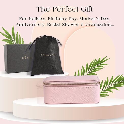 حقيبة مجوهرات سفر أولية مخصصة - هدايا مخصصة للنساء، هدايا اقتراح وصيفة العروس، منظم مجوهرات السفر، صندوق مجوهرات سفر مخصص، هدايا عيد الميلاد in Kuwait