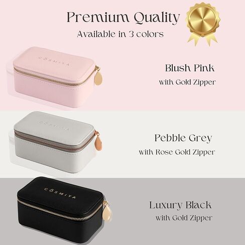 حقيبة مجوهرات سفر أولية مخصصة - هدايا مخصصة للنساء، هدايا اقتراح وصيفة العروس، منظم مجوهرات السفر، صندوق مجوهرات سفر مخصص، هدايا عيد الميلاد in Kuwait