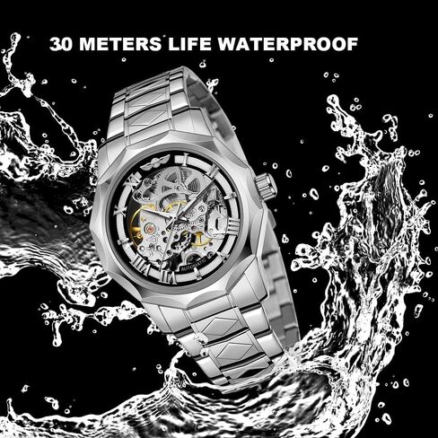 Tiong Men’s Watch Carving Gold Black Automatic Mechanical Watch for Men Skeleton Luxury Engraving Golden Wrist Watch in Saudi Arabia