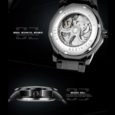 Tiong Men’s Watch Carving Gold Black Automatic Mechanical Watch for Men Skeleton Luxury Engraving Golden Wrist Watch in Saudi Arabia