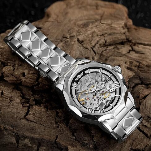 Tiong Men’s Watch Carving Gold Black Automatic Mechanical Watch for Men Skeleton Luxury Engraving Golden Wrist Watch in Saudi Arabia