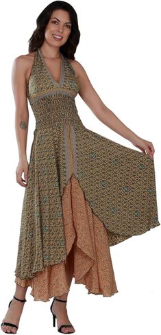 ويفيز فستان نسائي صيفي جديد من الحرير بحمالة للرقبة مكون من 3 قطع متنوعة in Kuwait