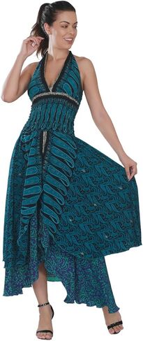 ويفيز فستان نسائي صيفي جديد من الحرير بحمالة للرقبة مكون من 3 قطع متنوعة in Kuwait