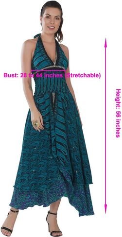 ويفيز فستان نسائي صيفي جديد من الحرير بحمالة للرقبة مكون من 3 قطع متنوعة in Kuwait