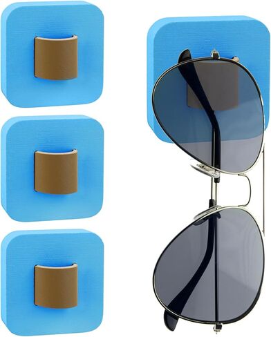 POVOND 4 قطع منظم جدار النظارات الشمسية السوداء، منظم النظارات الشمسية المعلقة، منظم تخزين النظارات الشمسية، حامل النظارات الشمسية لديكور المنزل على الحائط in Kuwait