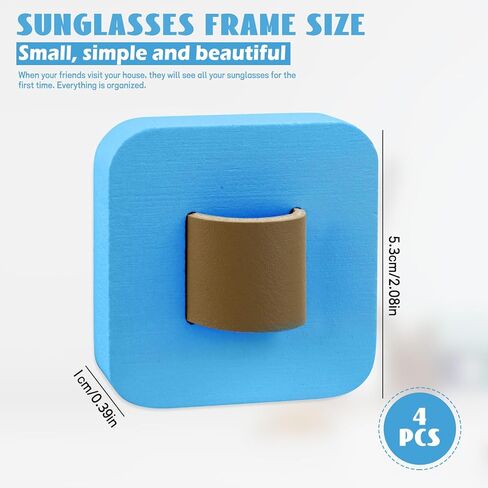 POVOND 4 قطع منظم جدار النظارات الشمسية السوداء، منظم النظارات الشمسية المعلقة، منظم تخزين النظارات الشمسية، حامل النظارات الشمسية لديكور المنزل على الحائط in Kuwait