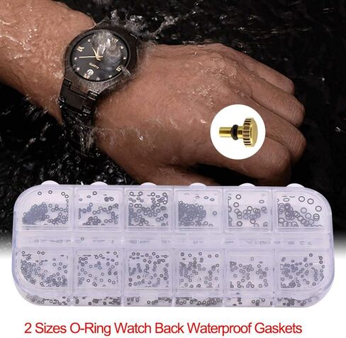 حشوات الختم، 1.4-2.8 ملم 12 مقاس حلقات مطاطية مجموعة صناديق تاج على شكل حرف O بديلة مقاومة للماء للساعات والمعدات الميكانيكية in Kuwait