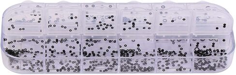 حشوات الختم، 1.4-2.8 ملم 12 مقاس حلقات مطاطية مجموعة صناديق تاج على شكل حرف O بديلة مقاومة للماء للساعات والمعدات الميكانيكية in Kuwait