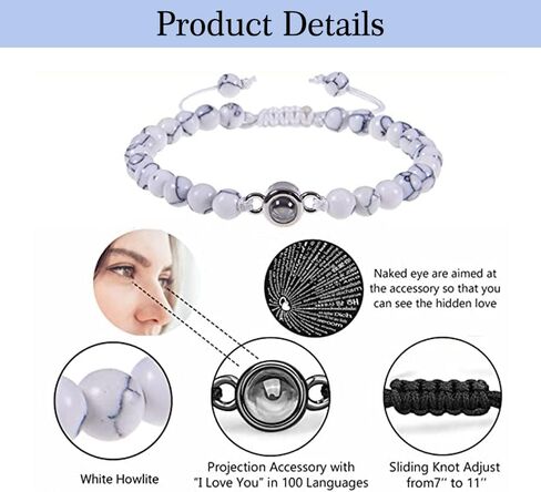 أساور I Love You للأزواج بـ 100 لغة، أساور متطابقة هدايا لصديقك، حبي، زوجي، وعد الخنصر، رجلي، الذكرى السنوية in Kuwait