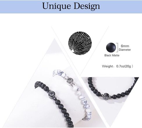 أساور I Love You للأزواج بـ 100 لغة، أساور متطابقة هدايا لصديقك، حبي، زوجي، وعد الخنصر، رجلي، الذكرى السنوية in Kuwait